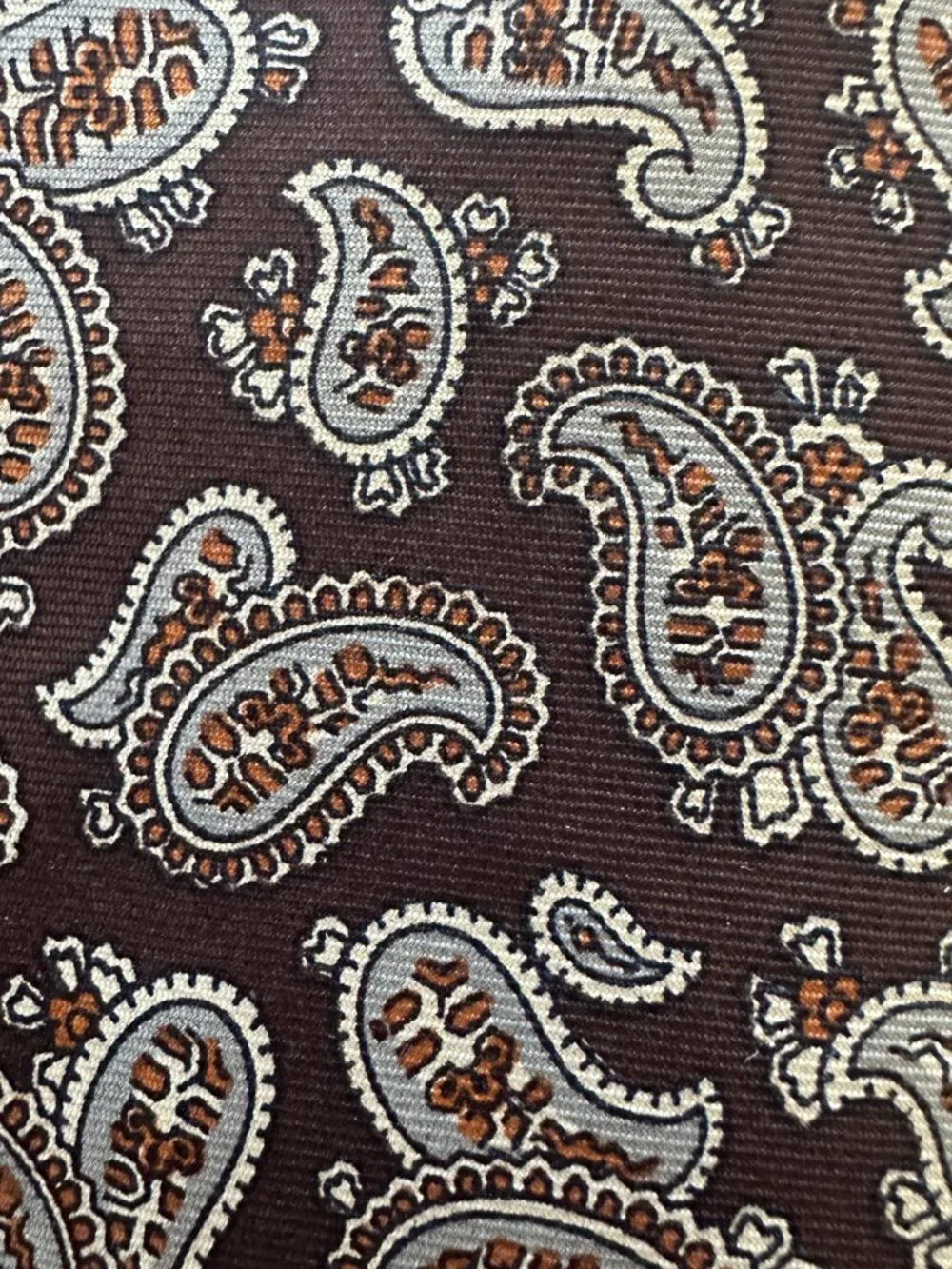 The Hub Limited Brown Gray Paisley Tie